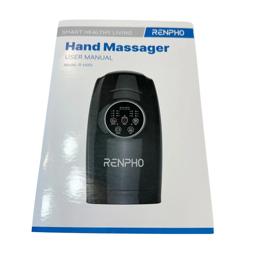 RENPHO Hand Massager R-H001 White Shiatsu Heat Vibration Cordless Rechargeable